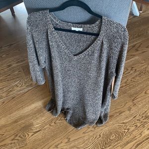 Eileen Fisher Brown & Black V-neck Sweater XL
